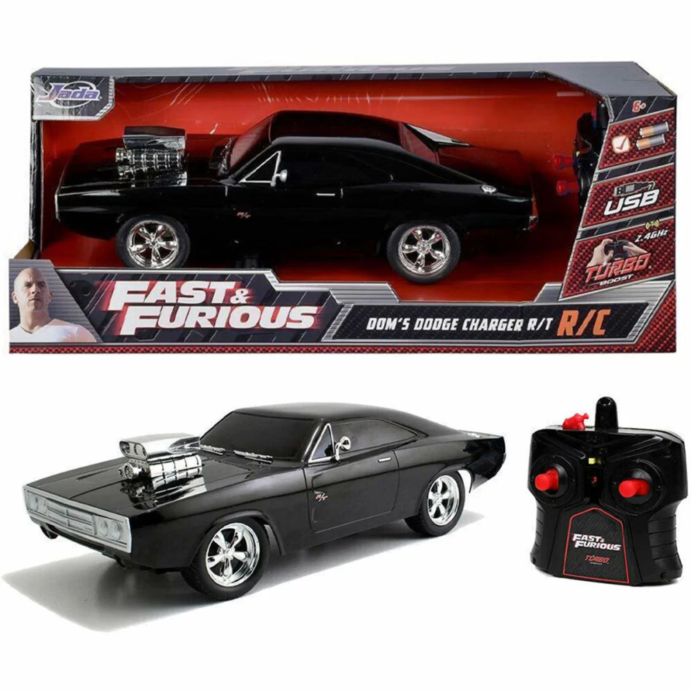 1:16 Fast & Furious 1970 Kumandalı Dom's Dodge Charger R/T Turbo Araba