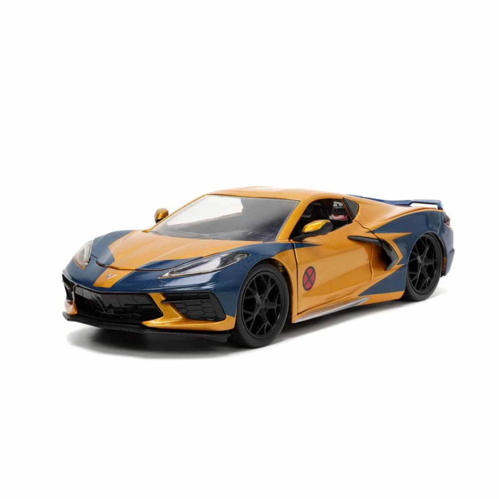 1:24 2020 Chevrolet Corvette Stingray Model Araba ve Wolverine Figür