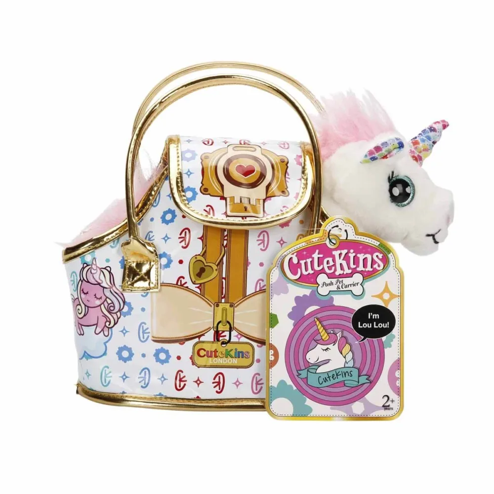 Cutekins Taşıma Çantalı Peluş Unicorn Lou Lou