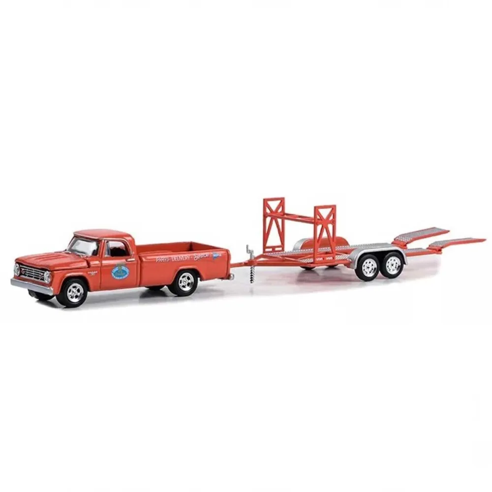 Greenlight 1:64 1967 Dodge D-100 with Tandem Car Trailer