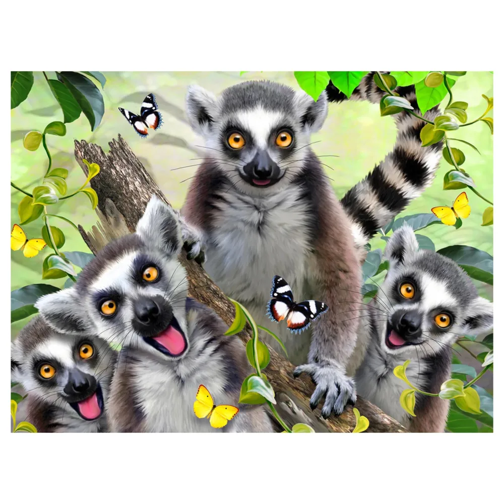 Prime 3D - Lemur Pelüş ve Selfie 48 Parça Puzzle 15801