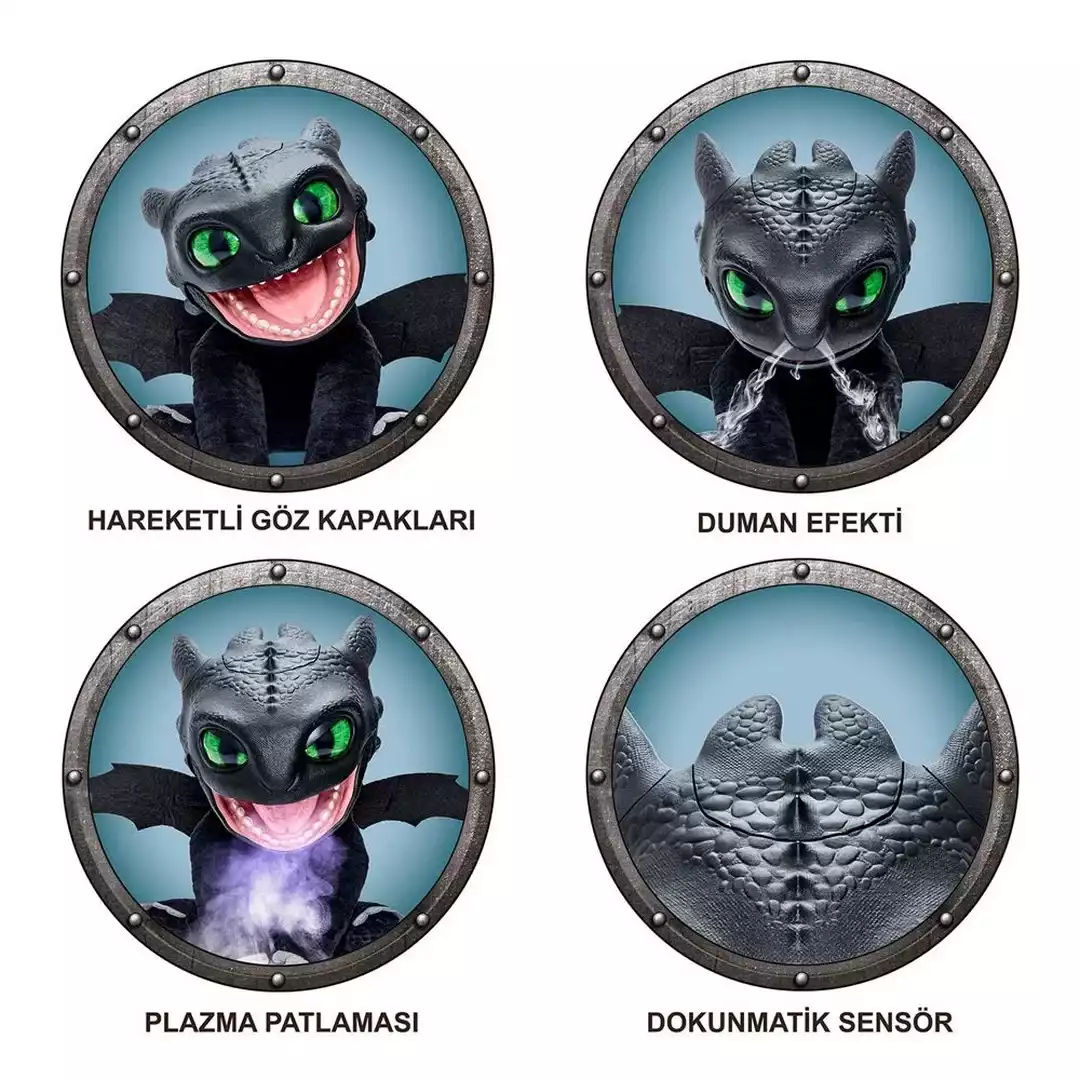 DreamWorks Ejderhanı Nasıl Eğitirsin Toothless İnteraktif Ejderha Oyuncağı Sesli ve Hareketli