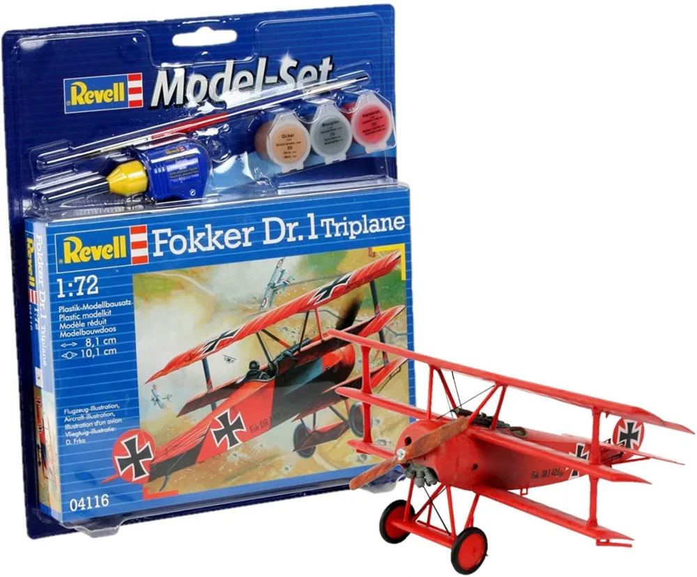 Revell 1:72 Fokker Dr.1 Triplane Model Seti 64116