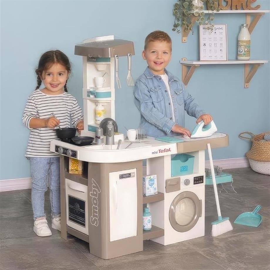 Smoby Tefal 2in1 Sesli Çamaşır Makineli Mutfak Seti