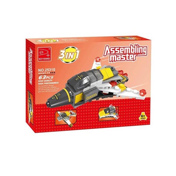 Ausini Assembling Uzay Aracı 3in1 Lego Seti - 63 Parça