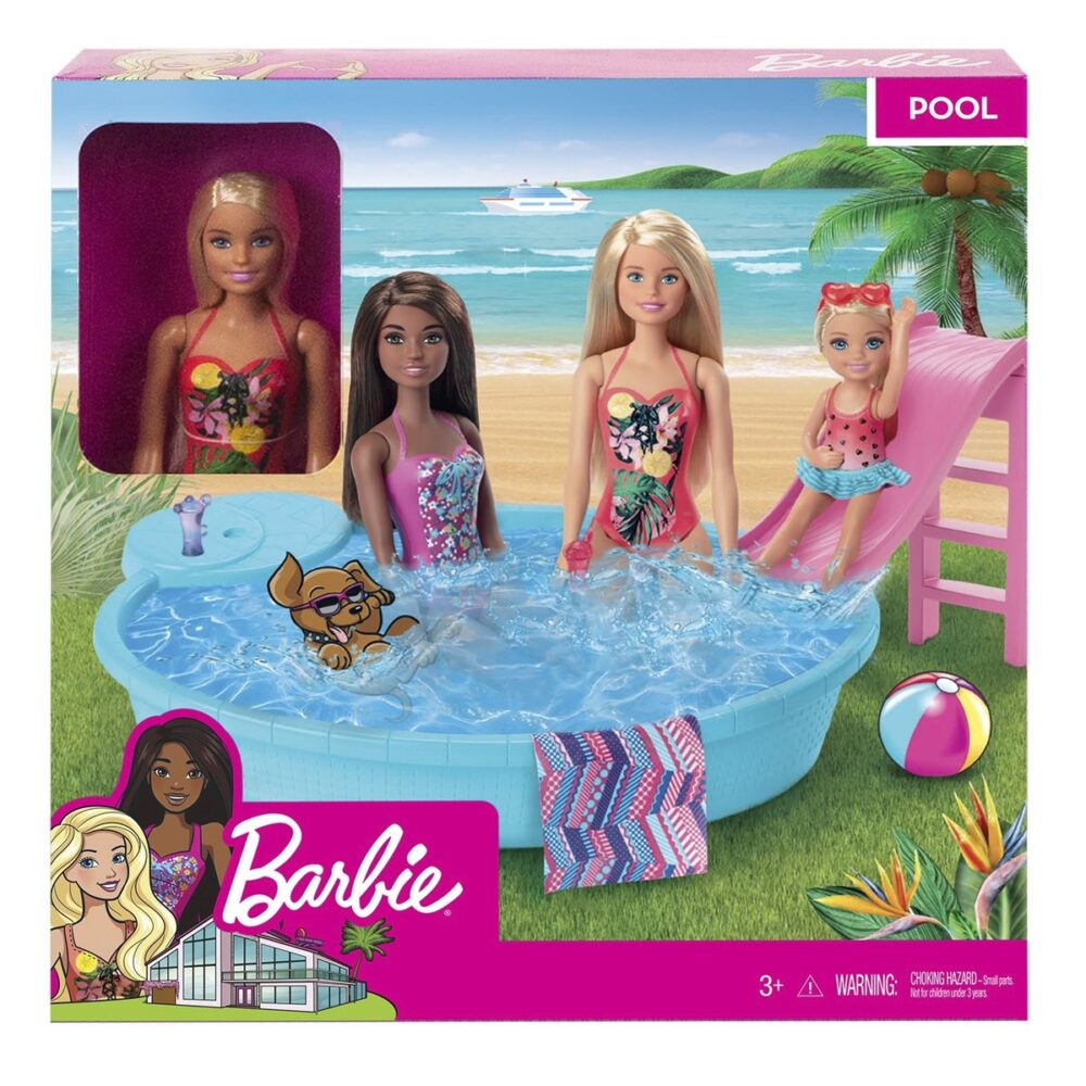 Barbie Bebek ve Eğlenceli Havuzu Oyun Seti