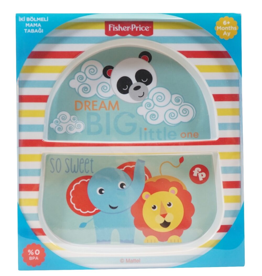 Fisher Price  Çizgili İki Bölmeli Mama Tabağı