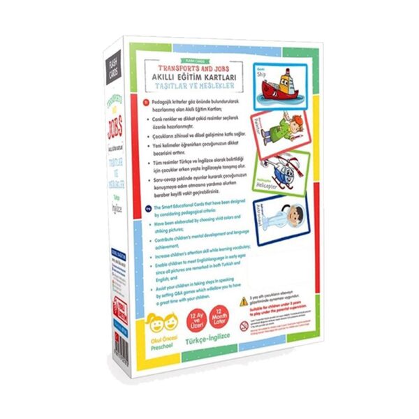 Flash Cards Akıllı Eğitici Kart Seti - Taşıtlar ve Meslekler