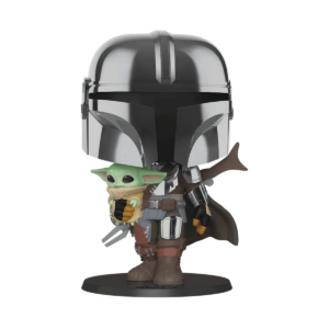 Funko POP! Deluxe Star Wars The Mandalorian 10 Chrome Mandalorian with Child 49931