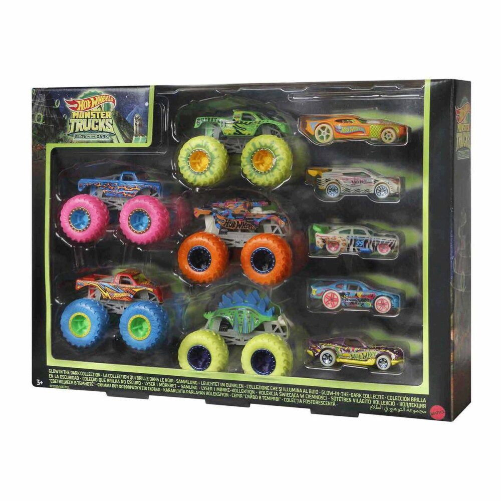 Hot Wheels Monster Trucks Karanlıkta Parlayan Metal Araçlar Paketi