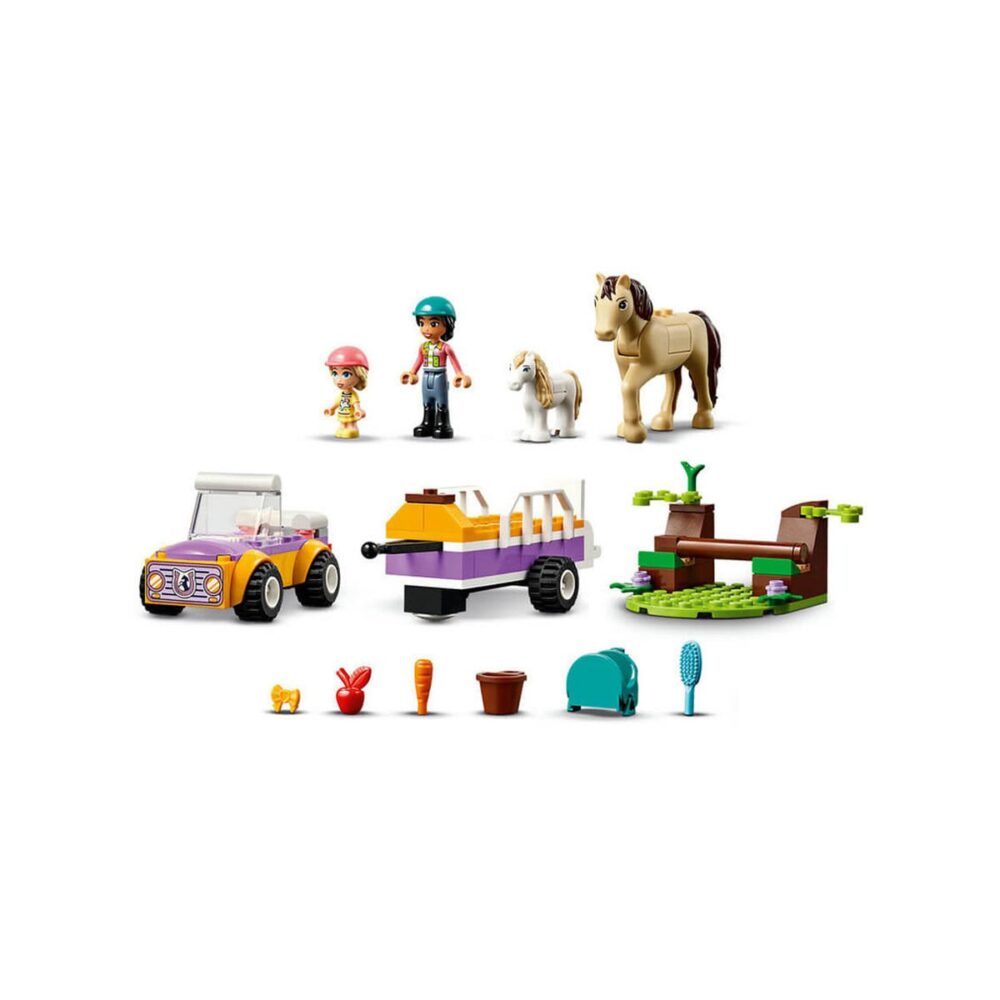 LEGO Friends At ve Midilli Römorku 42634 - 4 Yaş ve Üzeri Çocuklar için Liann ve Zoya Minifigürü İçeren Yaratıcı Oyuncak Yapım Seti