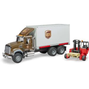 Logistics Truck UPS Kargo Kamyonu ve Forklift Model Araç Seti