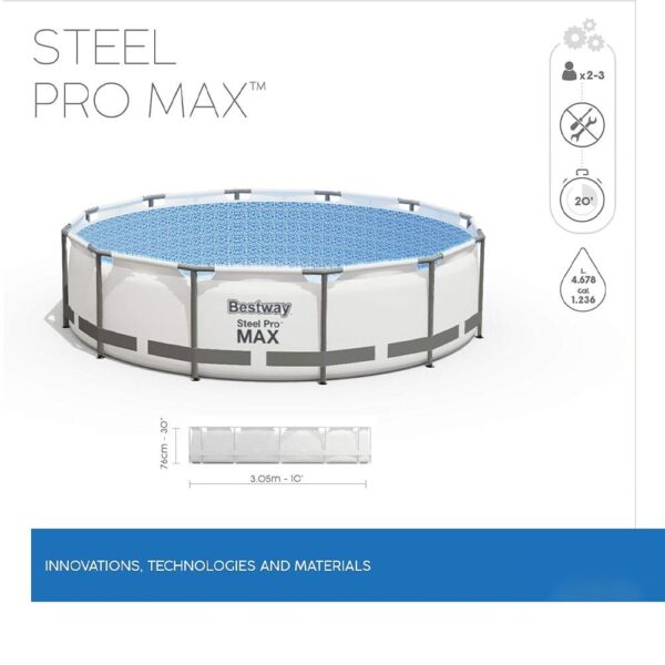 Prefabrik Bestway Steel Pro MAX Frame Filtre Pompalı Havuz Seti - Çap 305 x 76 cm.