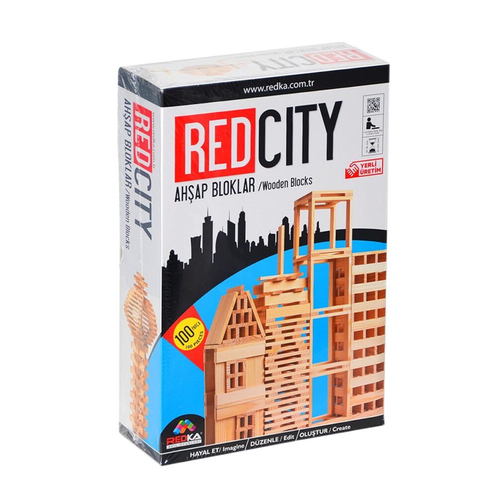 Red City Eğitici Ahşap Bloklar - 100 Parça