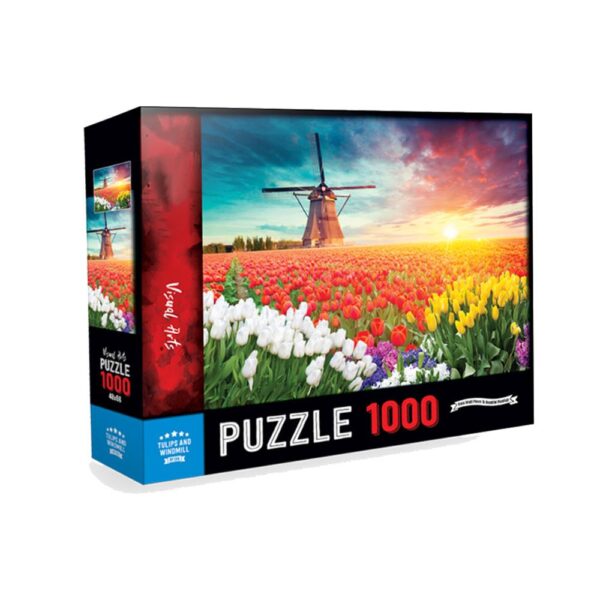 Visual Arts Tulips Windmill Puzzle Yapboz - 1000 Parça