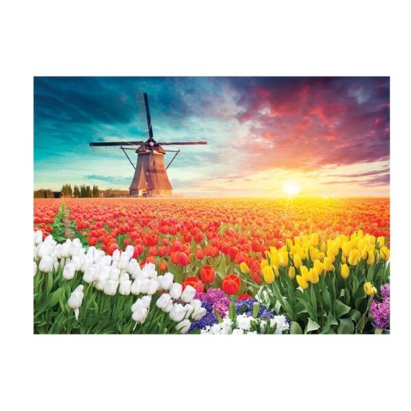 Visual Arts Tulips Windmill Puzzle Yapboz - 1000 Parça